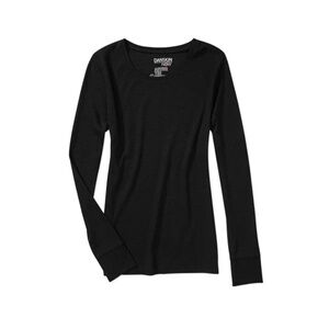 DANSKIN NOW Dri-More Tech Long Sleeve Crew Neck Athletic Top Size L Black EUC